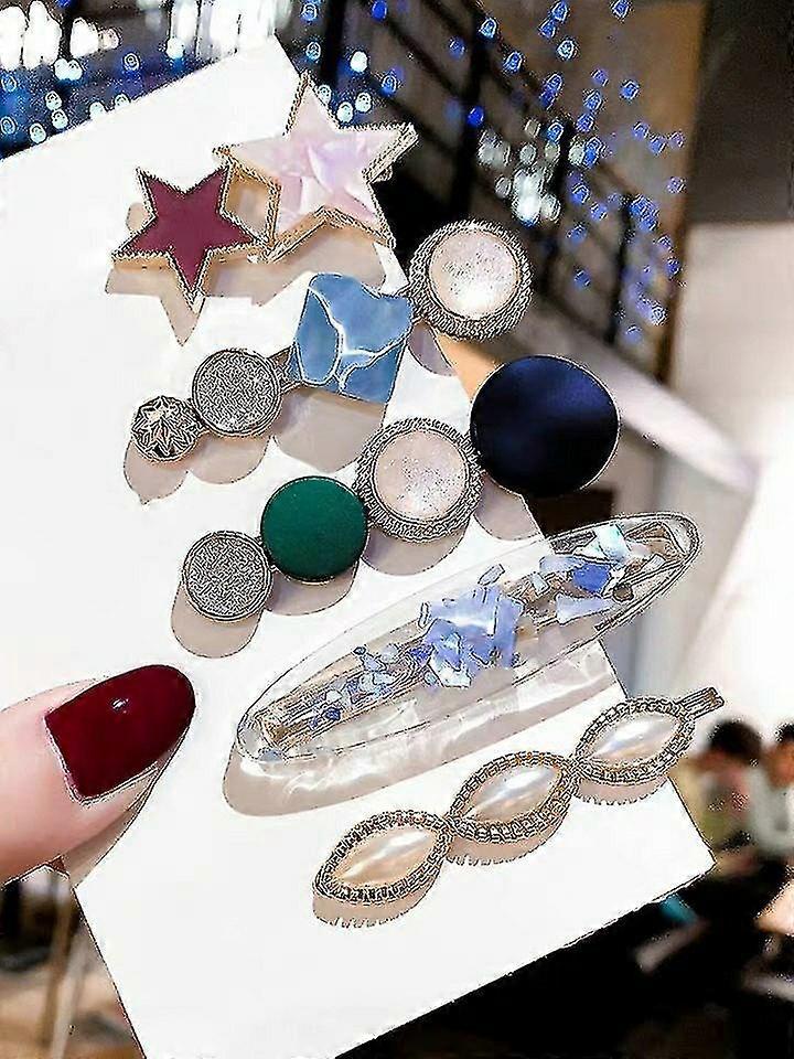 التباين المعادن لؤلؤة الشعر كليب مجموعة الجانب كليب بانغ كليب اكسسوارات الشعر