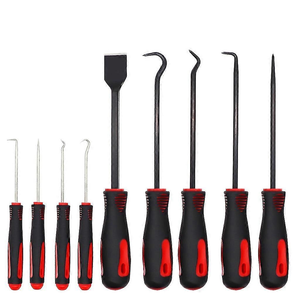 Precision Pick & Hook Set With Scraper, Automotive & Electronic Hand Tools(9pcs-red)