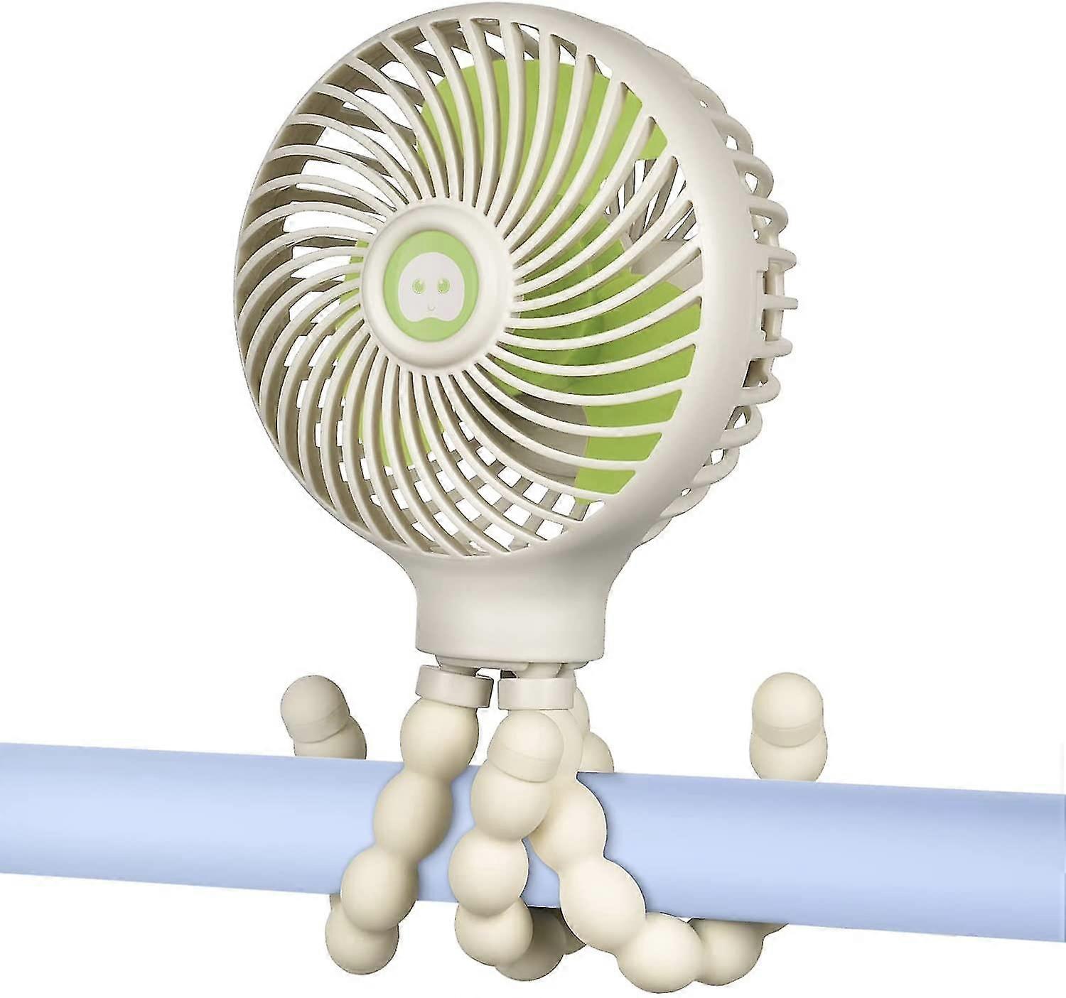EVAGO Mini Handheld Baby Stroller Fan Rechargeable Octopus Cooling Stand Fan
