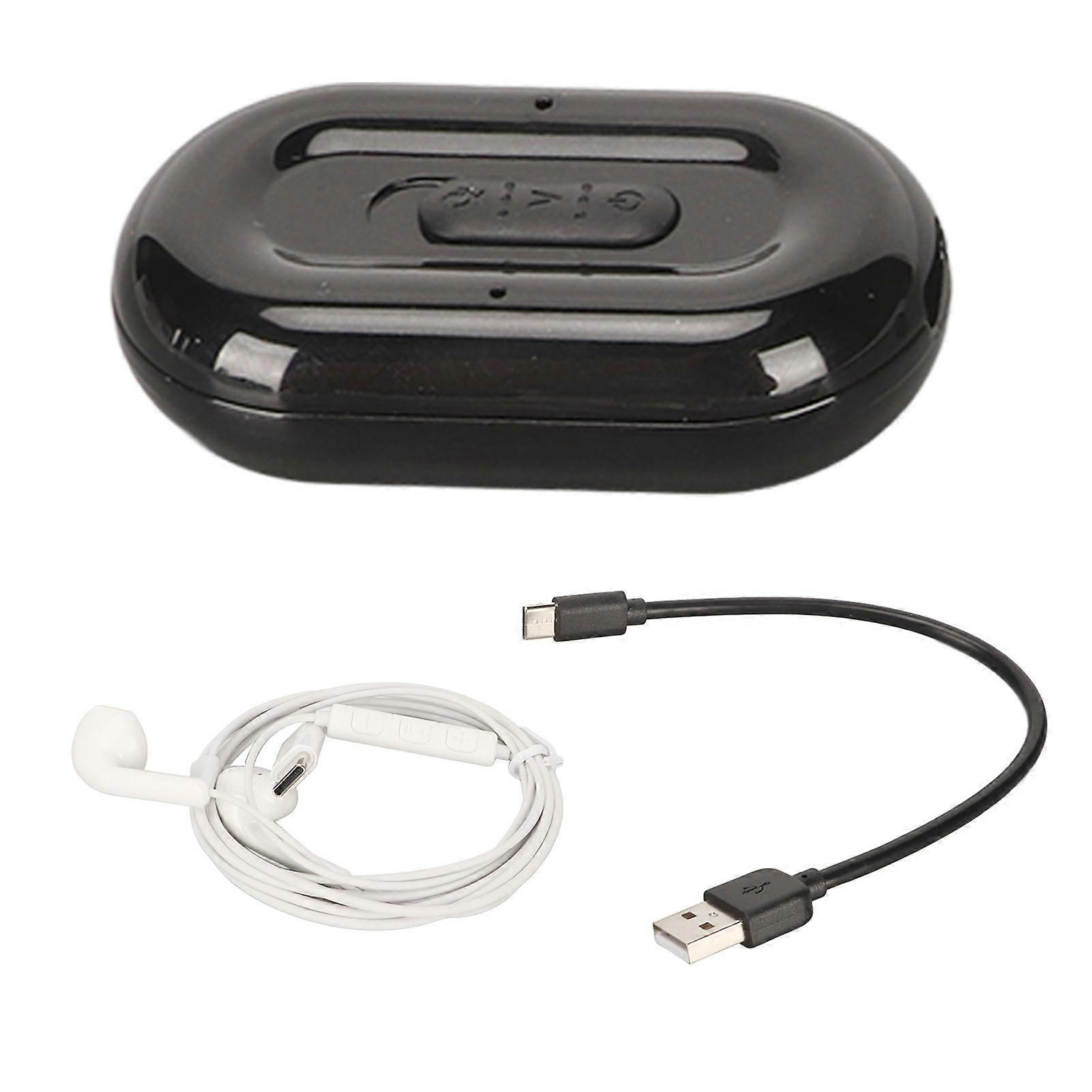 Digital Voice Recorder Strong Magnetic Voice Activated Noise Reduction AI Intelligent Voice Recording Device MP3 Player Neutral English, Black 8GB