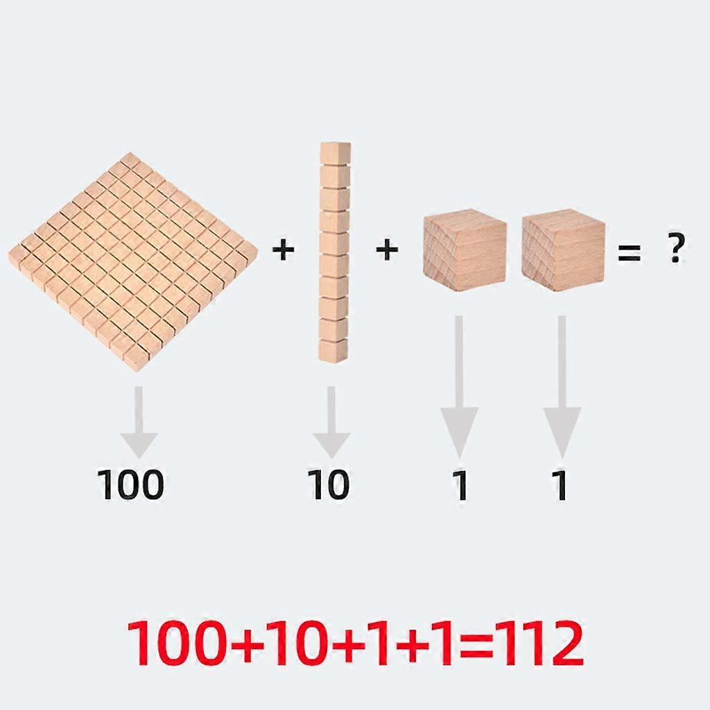 3xMontessori DIY Wooden Base Ten Blocks Math Manipulative Early Math Learning Package B
