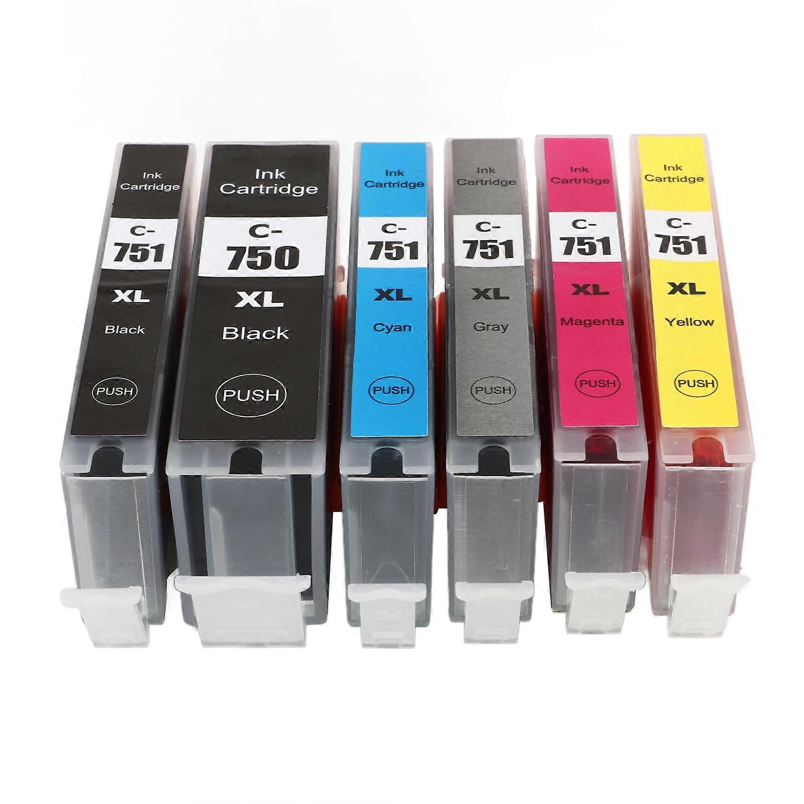 Printer Ink Cartridge Set Fluent Clear Printing Robust Ink Cartridge Replacement for PIXMA MG5470 BK BK C M Y GY 6 Colors
