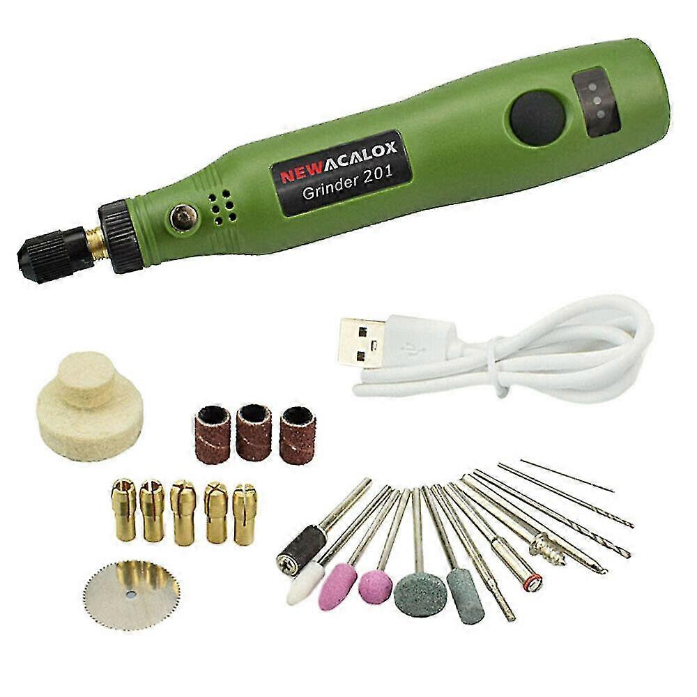 10w Hobby Craft Mini Drill Grinder Tool Set Modeling Polishing Drilling - Green