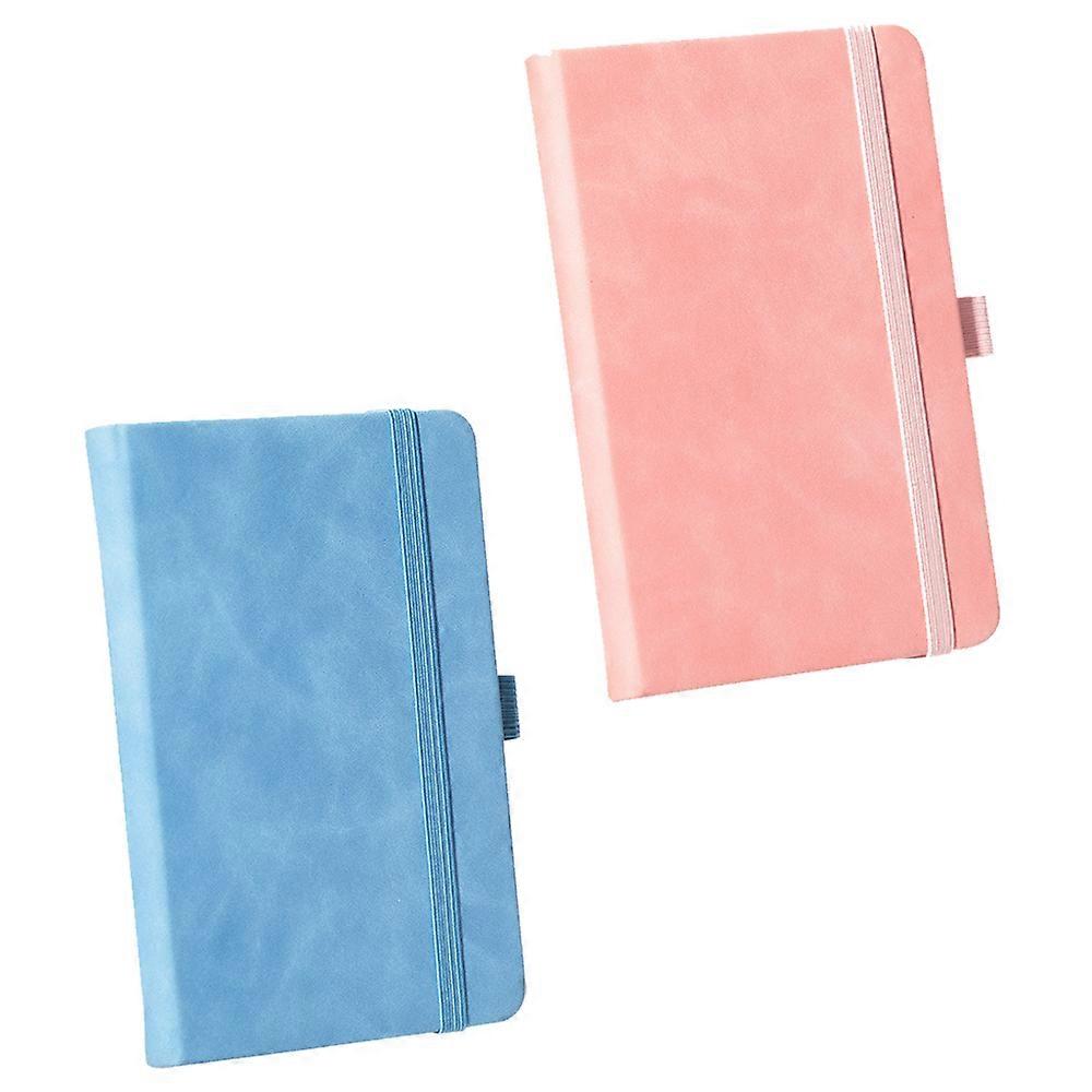 2 Pack Lined Journal Notebook, Hardcover PU Leather Notebook , A6, Small Pocket Notebook Bulk