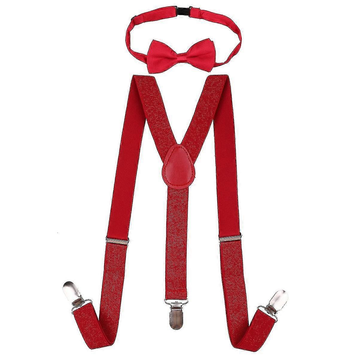 kids bow tie and adjustable elastic suspender braces for boys