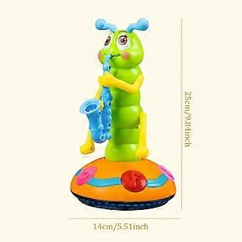 Sassofono da ballo elettrico per bambini CATERPILLARS giocattolo con musica e luce a LED giocattolo da ballo automatico per evitare gli ostacoli adatto per 0-3 anni C
