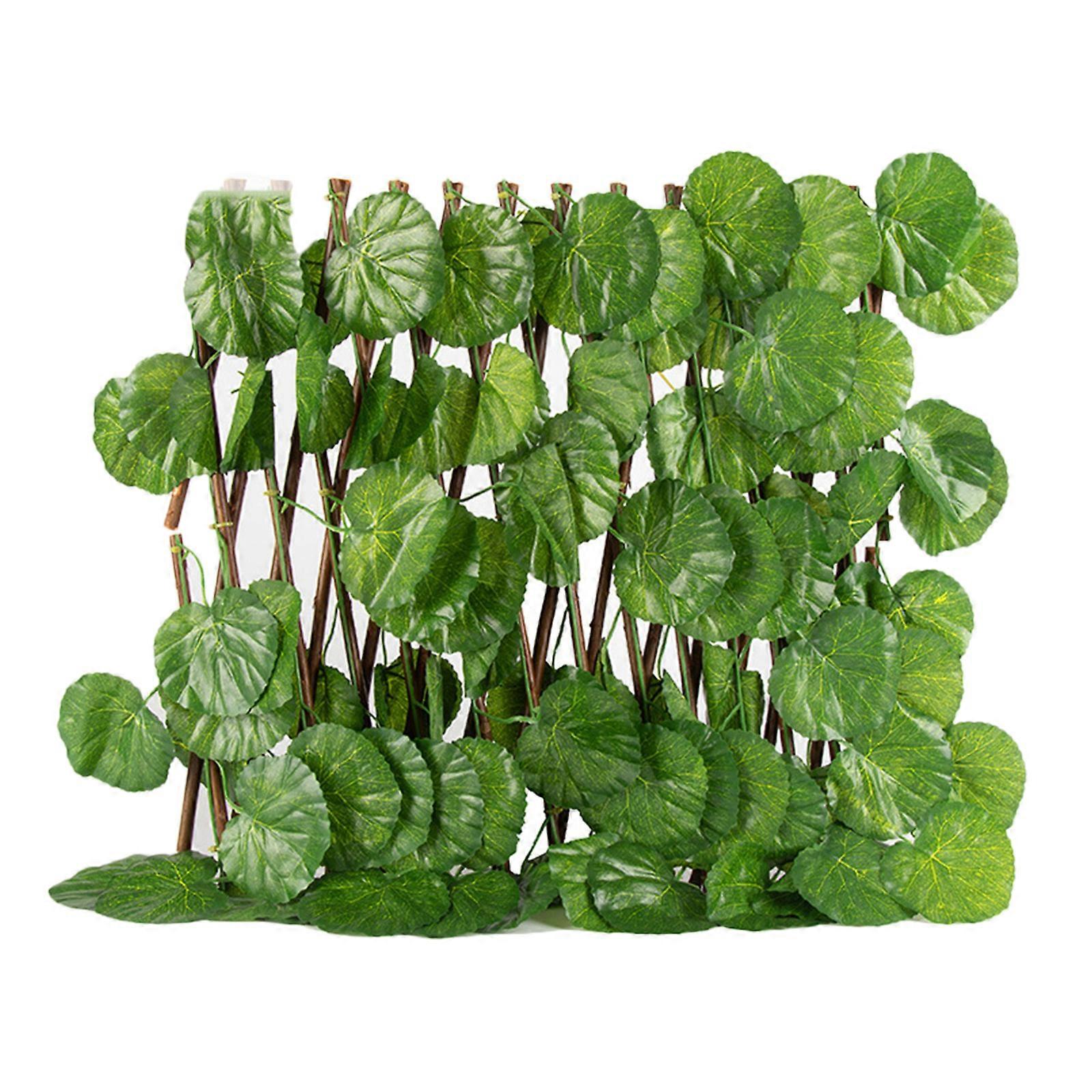 Minglan Simulated fence courtyard fence plant fence wooden garden decorative wooden fence telescopic fence-40cm Begonia leaves Artificial Flora