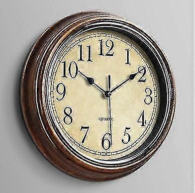 Silent No Tick Round Retro Quartz Clock Wall Clock (12 Inches)