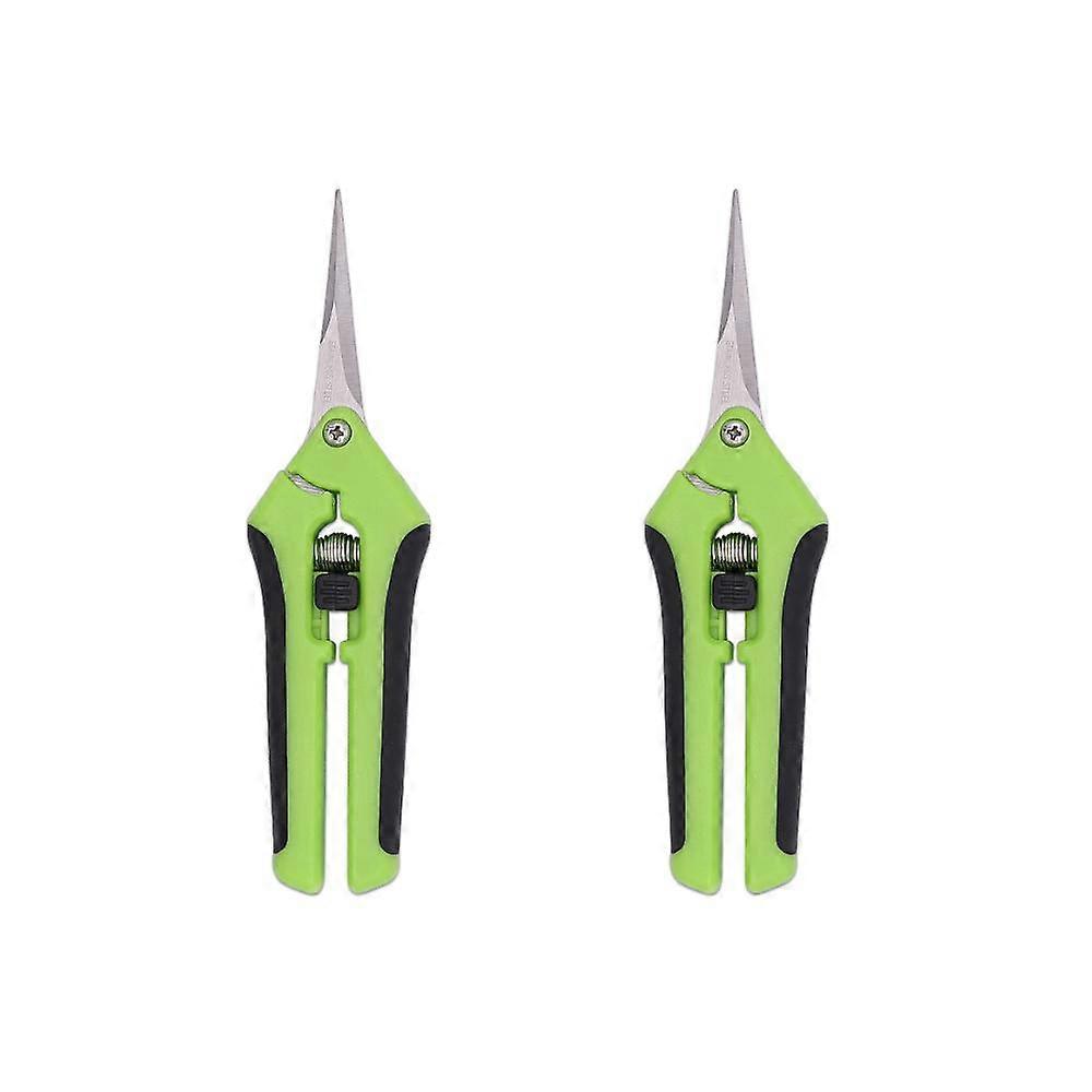 2 Pack Pruning Scissors Professional Stainless Steel Manual Pruning Scissors (Green)