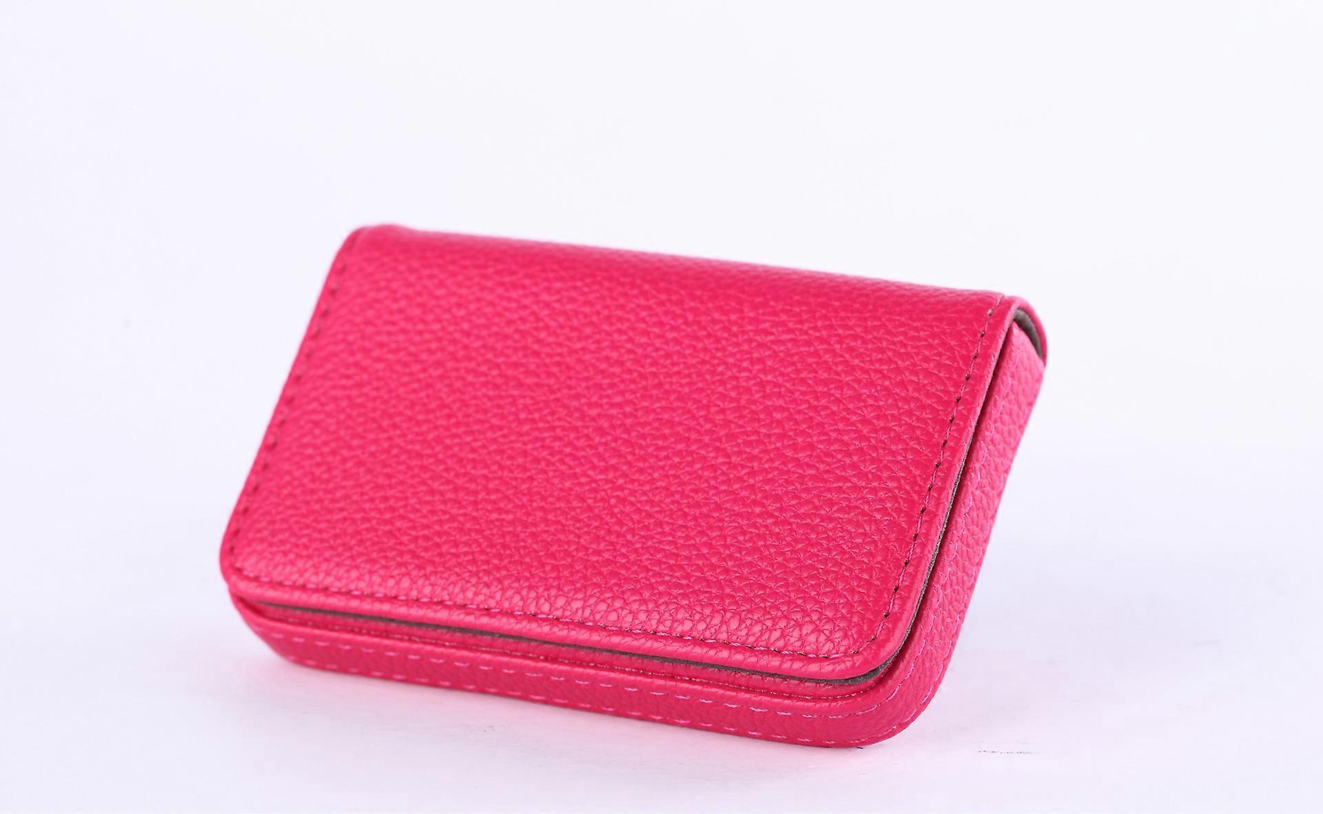 1 Pcs Men's or Women's Leather Business Card Holder Wallet Pocket Business Card Wallet Business Card Holder with Magnetic Buckle Holds 25 Business Car