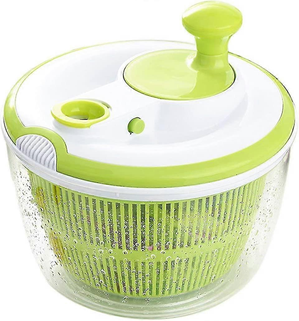 Large Capacity Salad And Vegetable Spinner (5l) - Efficient And Easy Spinning With New Handle System - Innovative Design With Water Drain Grid