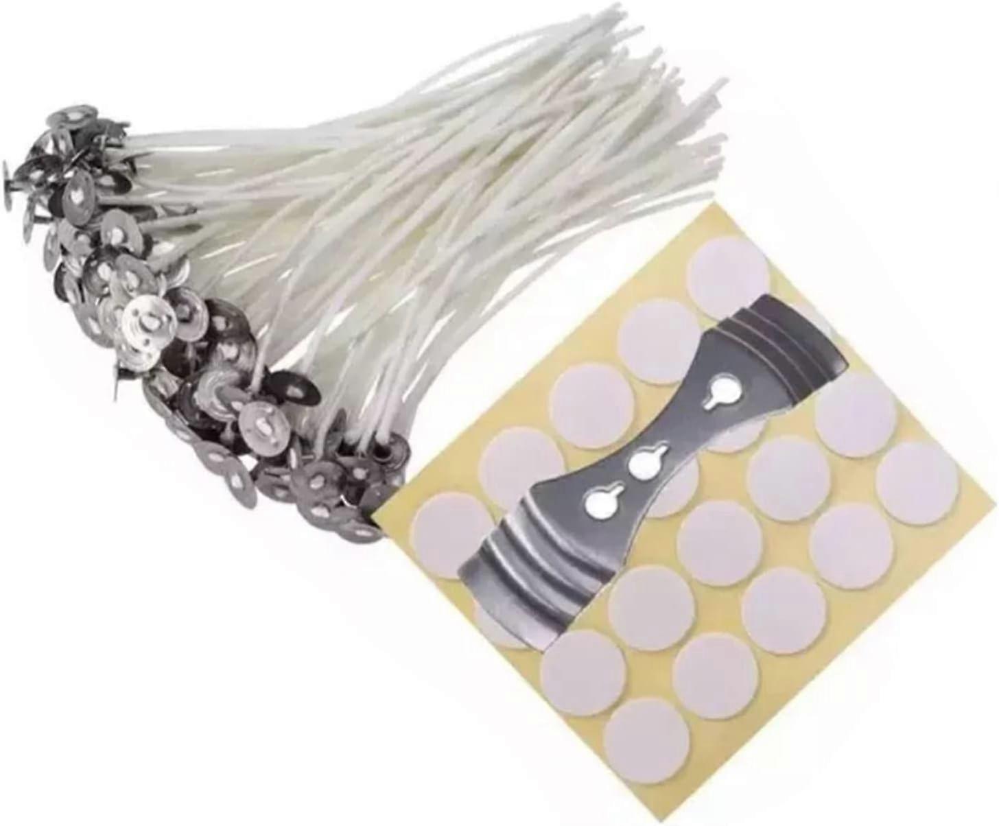 100PCS Cotton Candle Wicks with Tabs, DIY Candle Making Core for Soy and Beeswax Candles