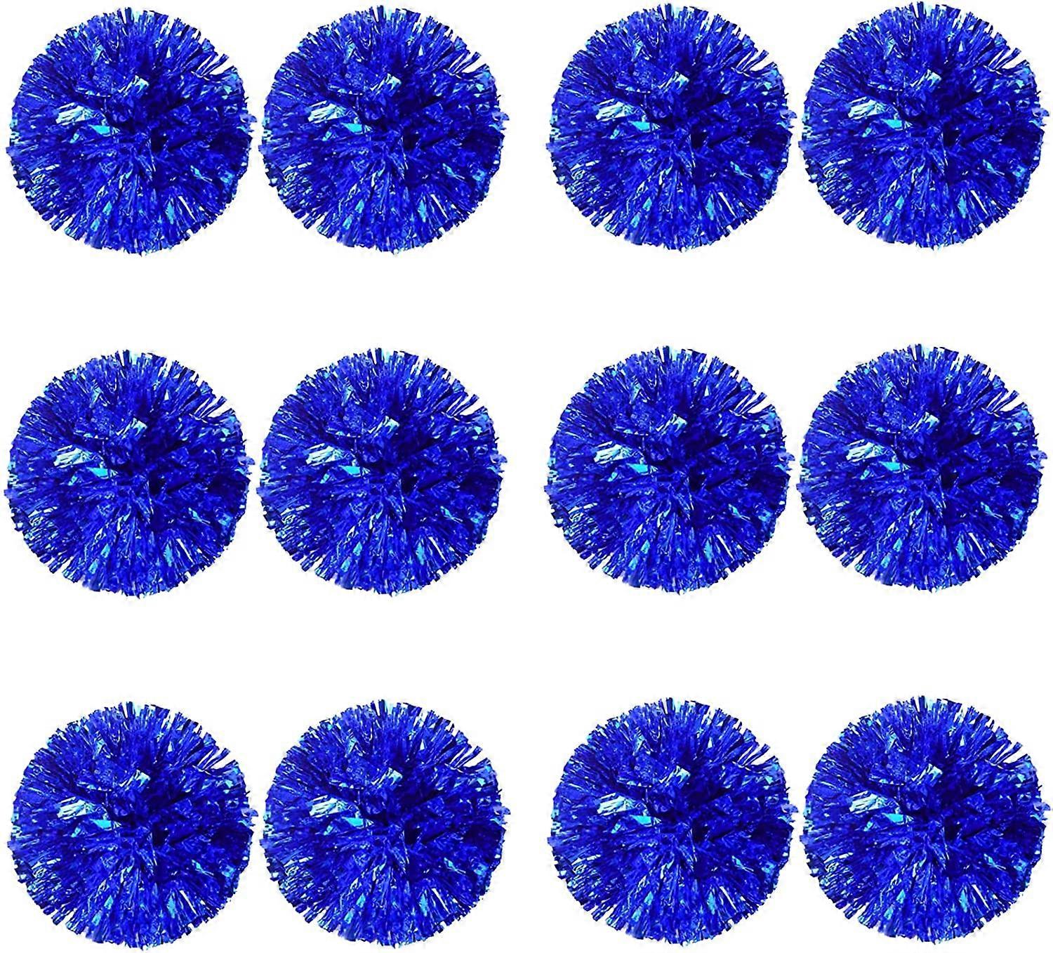 子供のための12個のチアリーディングポン、金属箔&プラスチックリング男の子のためのチアポンポン