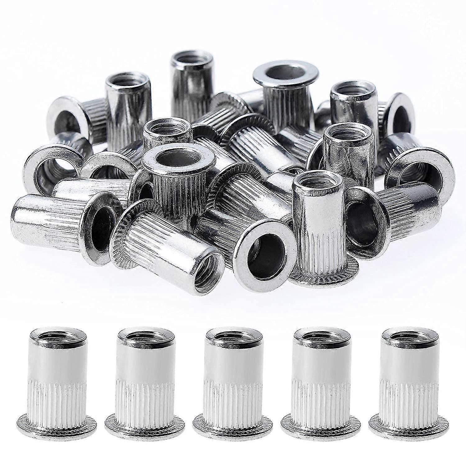 150 Pcs Flat Head Fileted Rivets Nut, M5 Stainless Steel Insert Nuts, Assortiment Inserts filetés