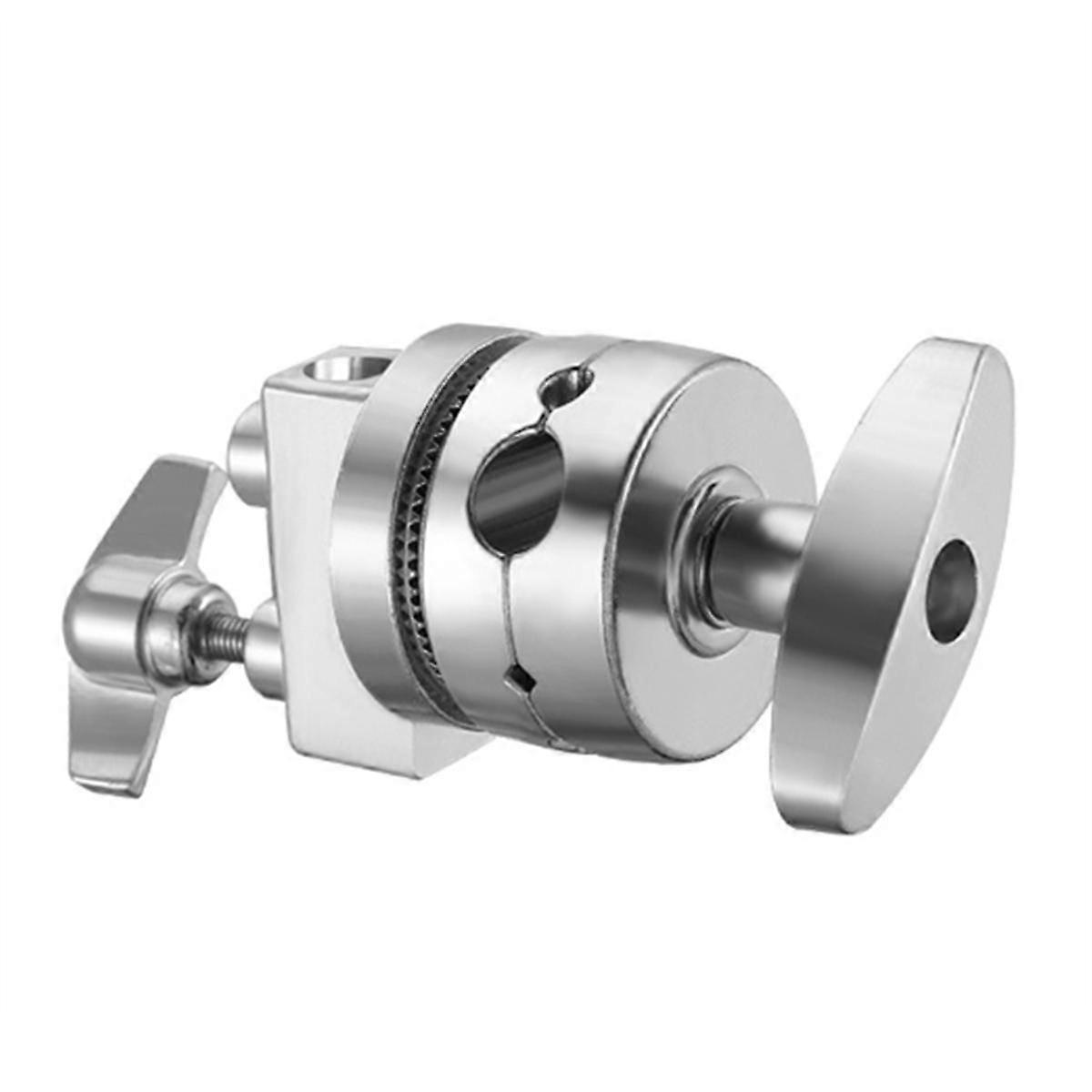 Multi-Functional Light Stand Mounting Adapter Heavy Duty Swivel Head Holder Grip Head for Stand Extension Boom(Silver)