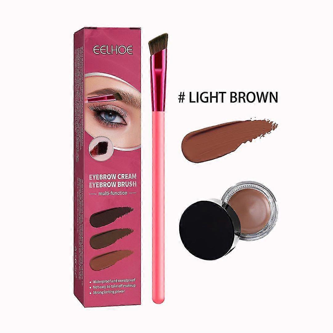 Realistic Hair Stroke Eyebrow Brush - 4D Brow Stamp with Multi-Function Brush and Cream