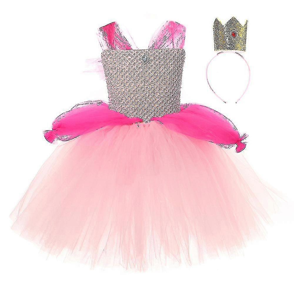 Super Mario Brigitte Princesa Vestido Chica N