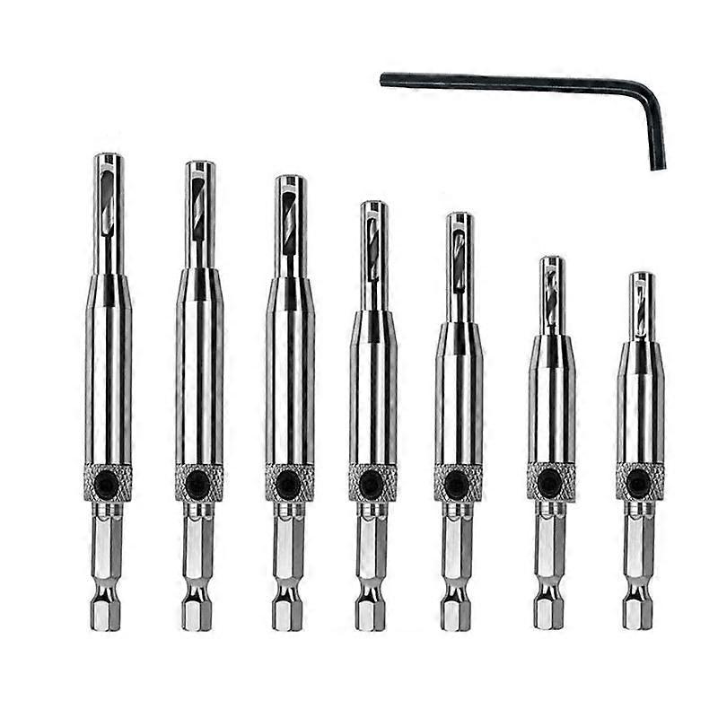 4/7 Pcs HSS Core Drill Bit Set Hole Puncher Hinge Tapper for Doors Self Centering Woodworking Power Tools