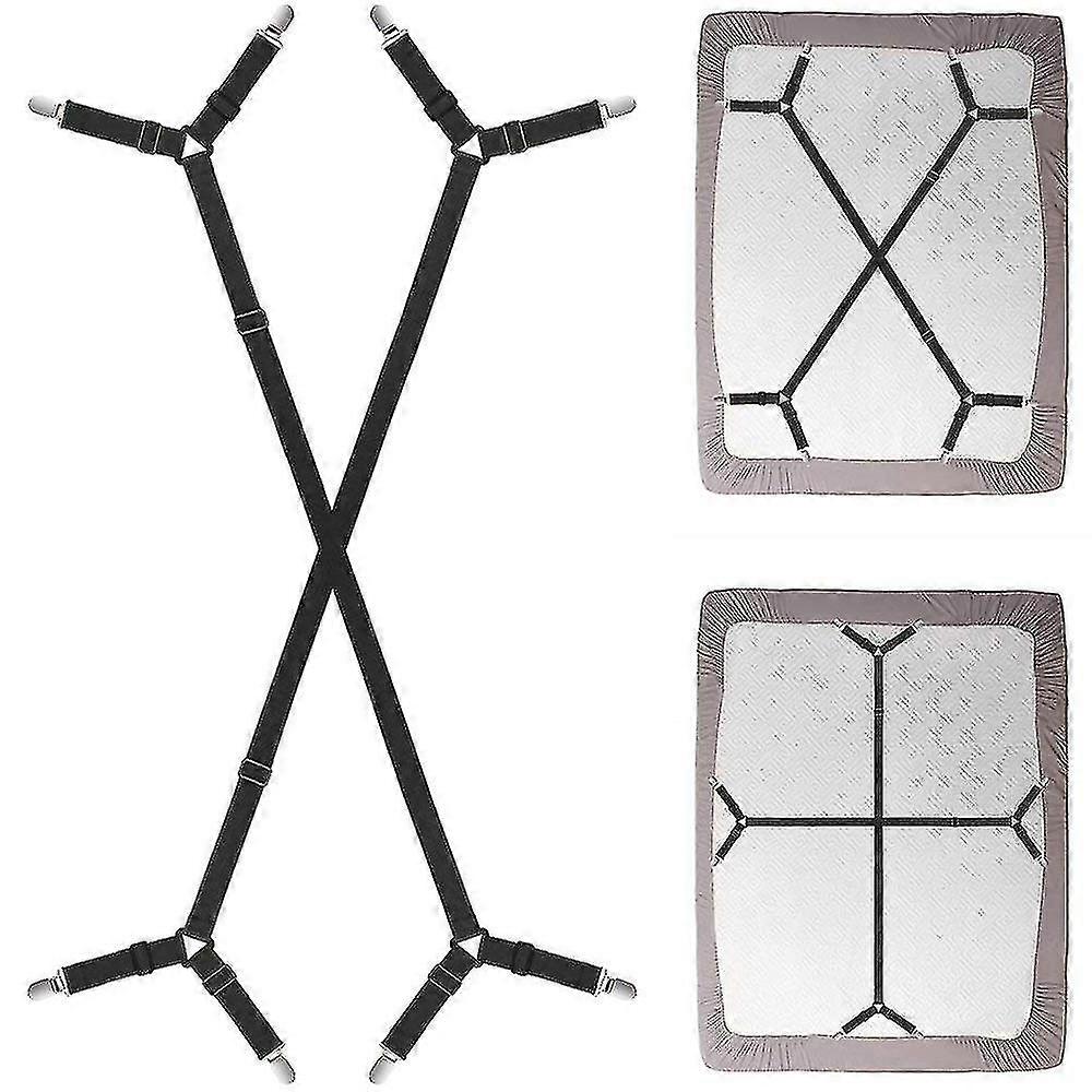 Bed Sheet Fasteners, Adjustable Triangle Elastic Suspenders Gripper