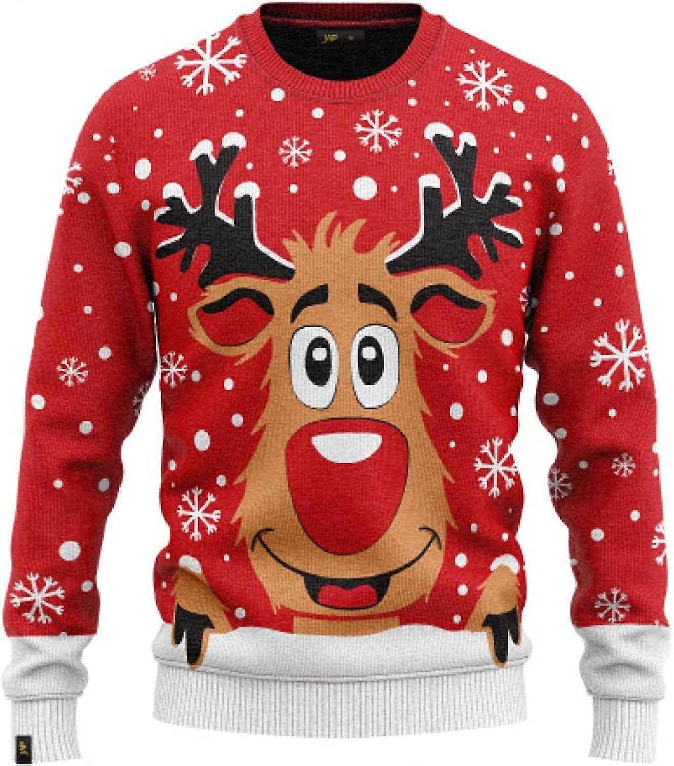 ILWHE Couple christmas sweater round neck