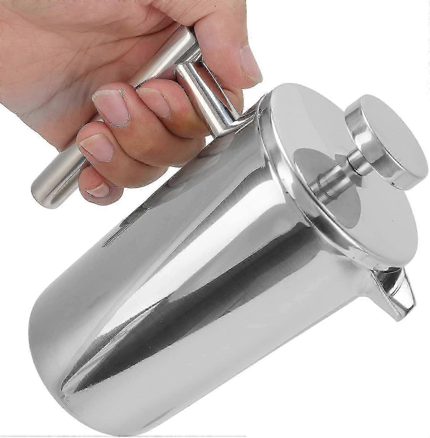 French Press Coffee Maker, 304 Stainless Steel Insulated Coffee Press,double Layer Portable French Press Pot