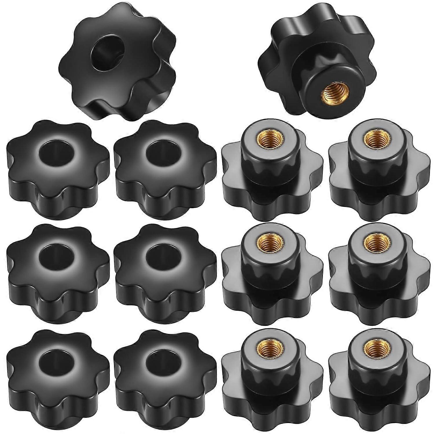14 Pieces M8 Knurled Thread Tightening Knob, Handle Star Knobs Internal Thread for Mechanical Devices, Instruments
