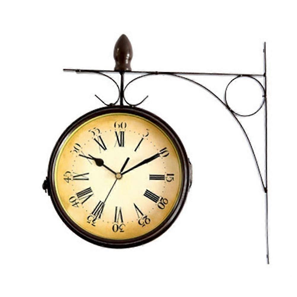 Iron Retro Home Double Side Hanging Clock , Size: 8 inch