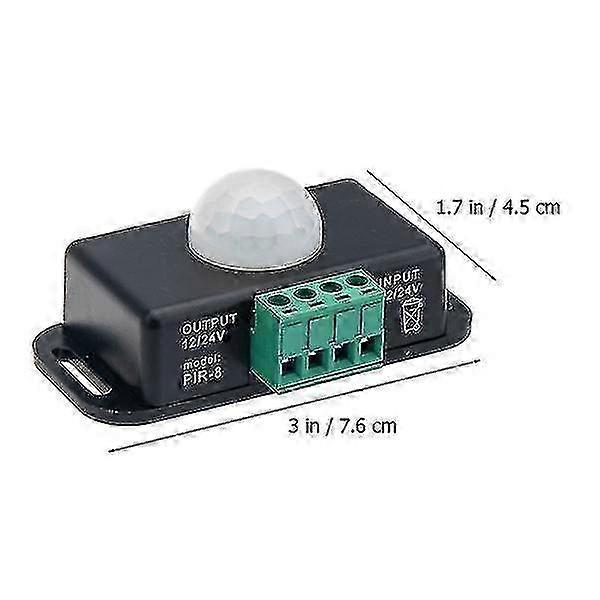 2pcs Infrared Sensor 12-24v Motion Sensor Pir Controller Timer Light Switch
