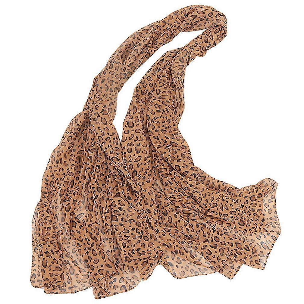 Silky Scarf Satin Neckerchief Shawl Leopard Print Scarf for Lady
