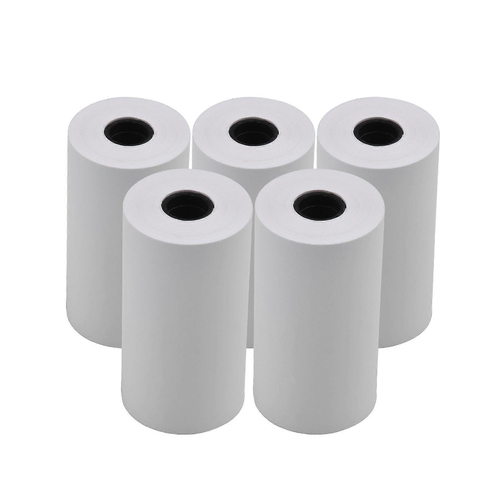 5pcs White Blank Thermal Paper Roll 57x30mm/2.17x1.18in Photo Picture Receipt Memo Printing Compatible with Pocket Printer Instant Photo Printer