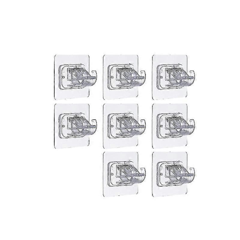 8 Pieces Self Adhesive Curtain Rod Bracket Drapery Hook Holders Fixing