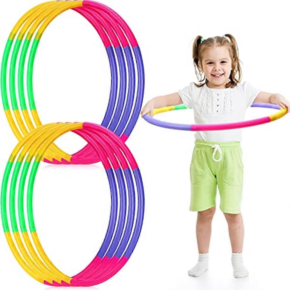 מארז 8 חישוק צבע צעצוע ילדים 32 אינץ ' חישוק נתיק כושר מותניים טבעת תרגיל פלסטיק חישוק מתכוונן משקל גודל חישוק פלסטיק מסיבת מבוגרים G