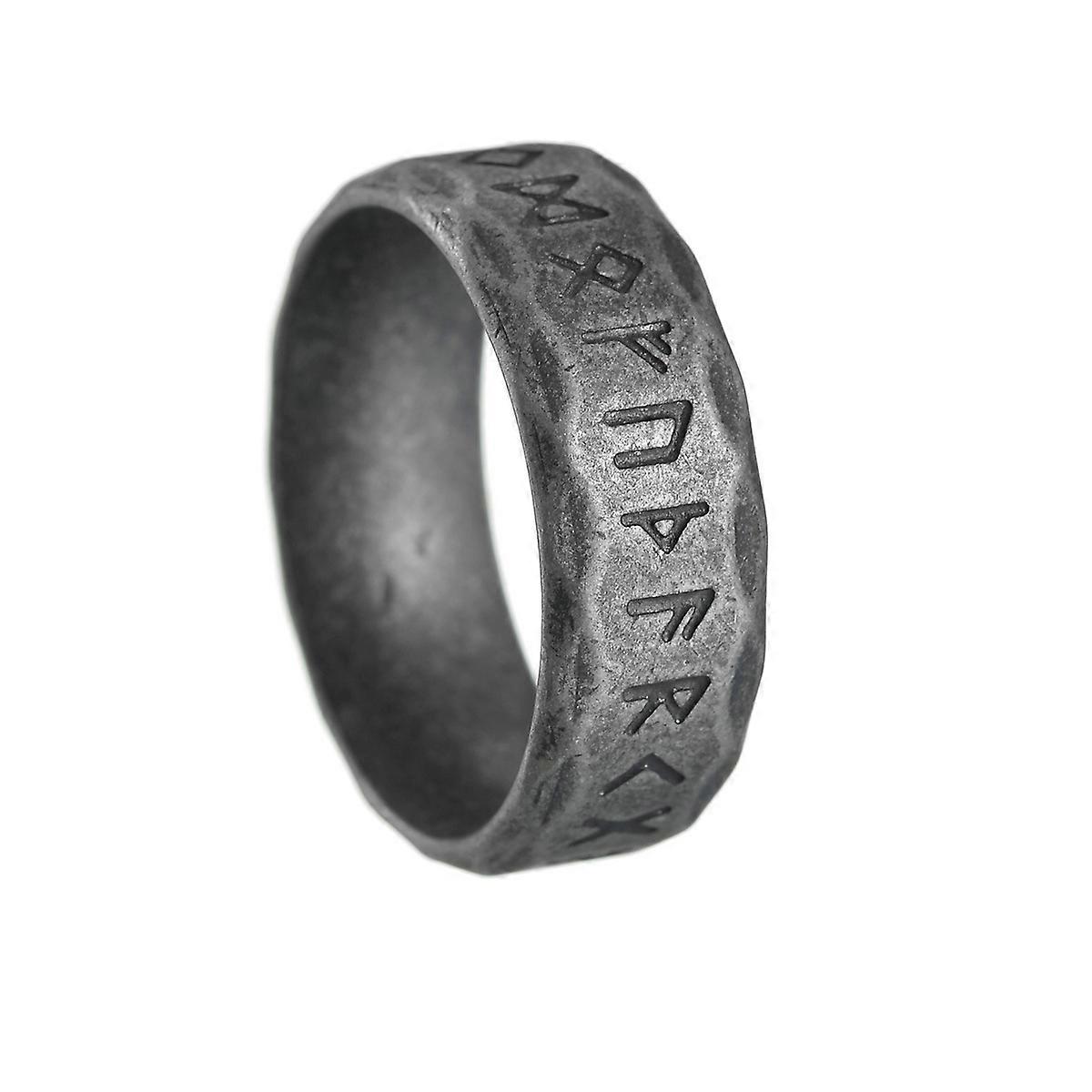 Edelstahl Odin Nordisch Wikinger Amulett Rune Männer Ring Mode Worte Retro Schmuck Lr-r133