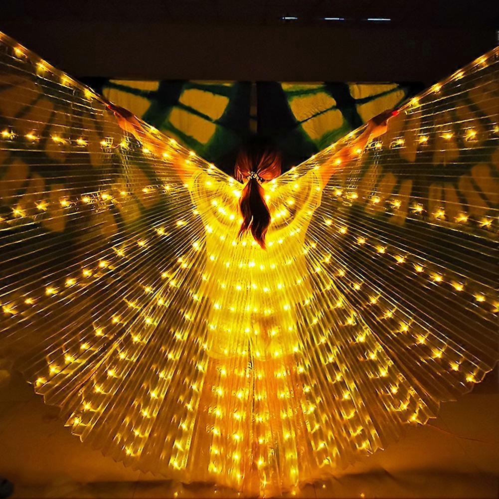 TOP QUALITY 57in LED Lights Belly Dance Wing Isis Wings with Sticks for Adults and Child