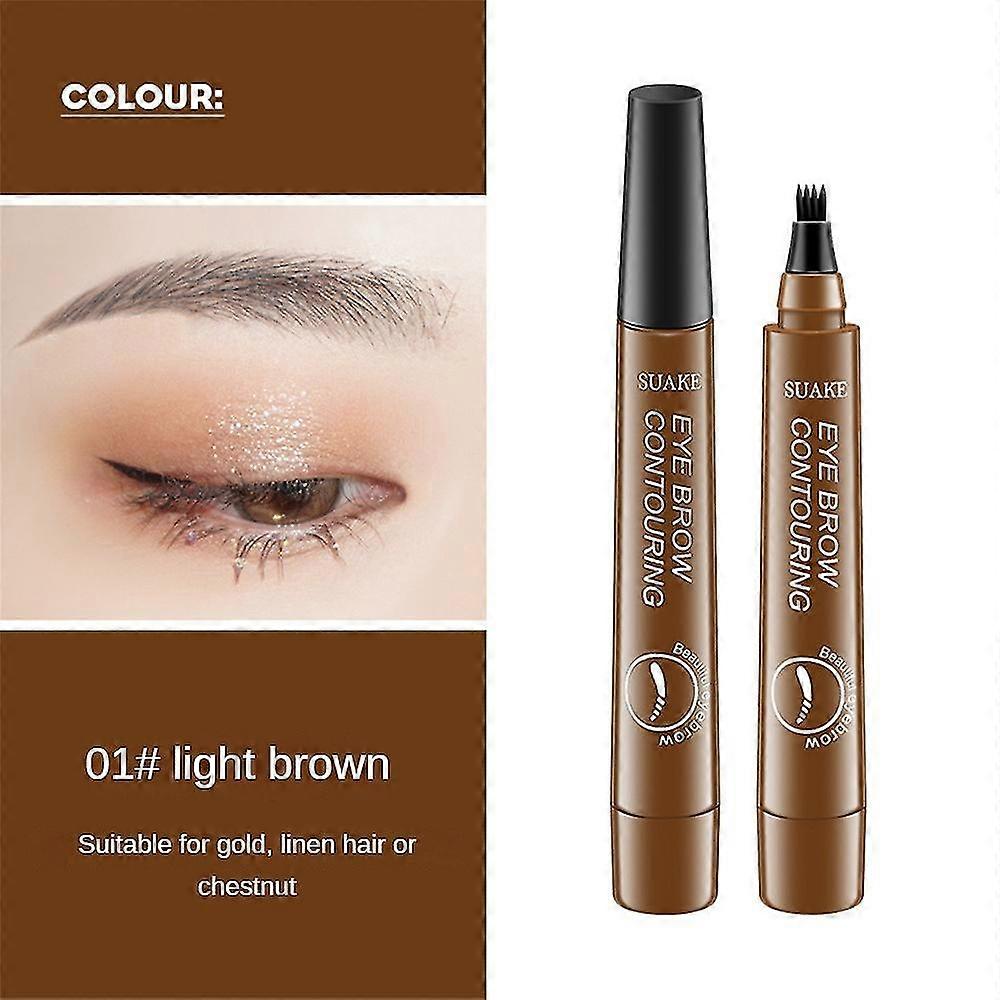 5-color Portable Long-lasting Waterproof 4 Heads Eyebrow Brush Not Easy To Smudge And Paste Easy To Use Makeup Eyebrow Pencil