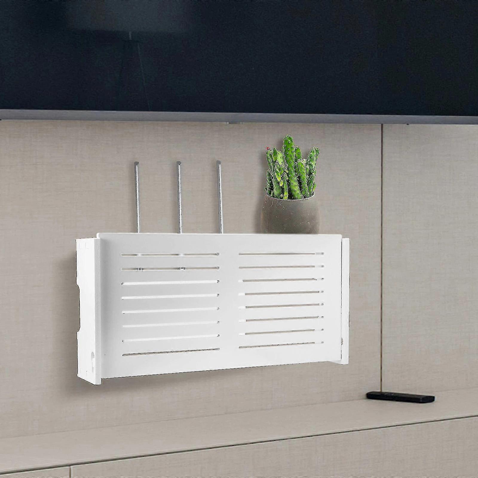 Lie Wifi Router Storage Box Wall Mounted Wireless Panel Shelf Home Decor