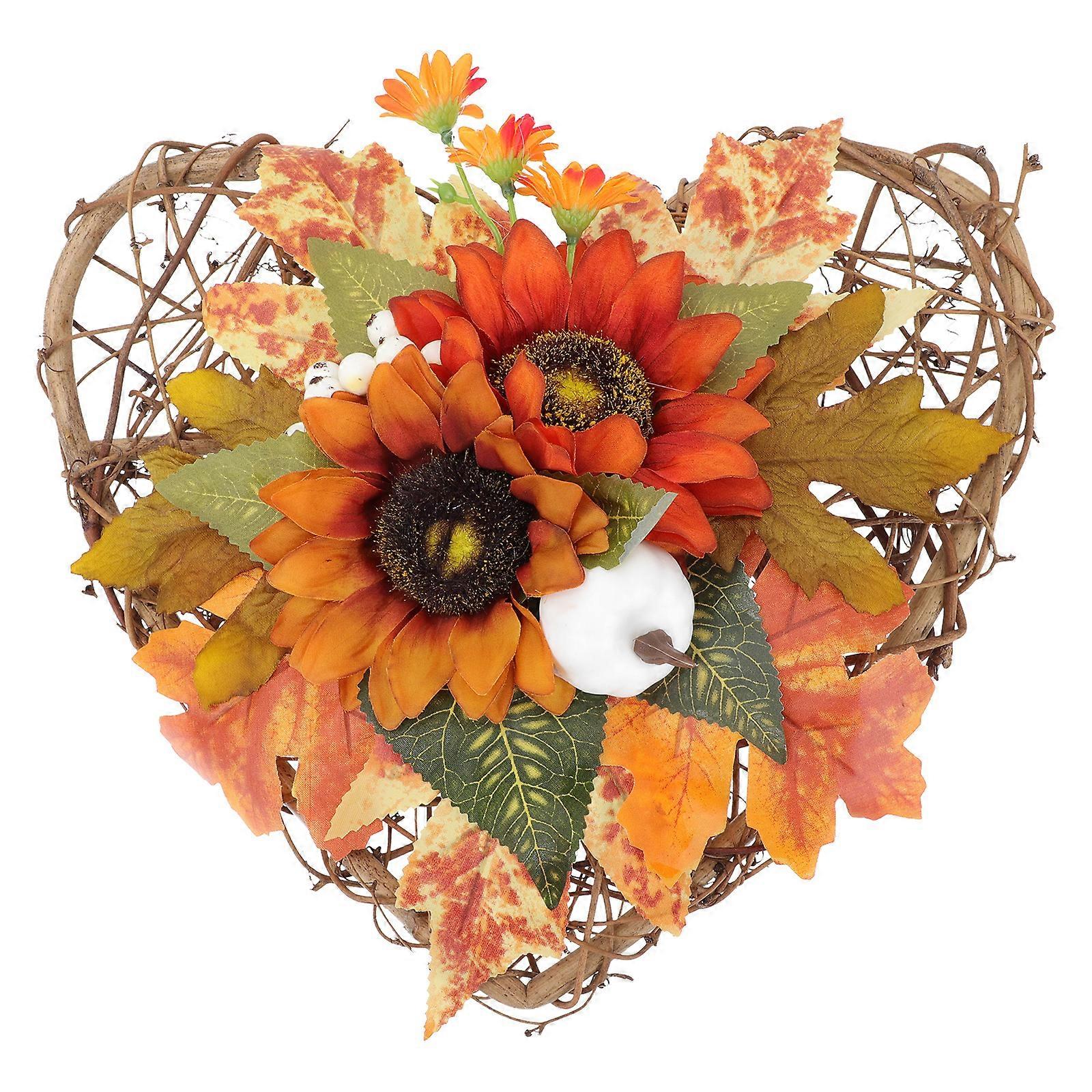1Pc Exquisite Artificial Wreath Home Use Autumn Style Wreath Hanging Decor
