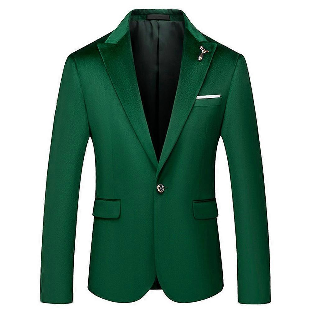 Men's Slim-Fit Solid Velvet Blazer Tuxedo Dinner Wedding Suit Jacket