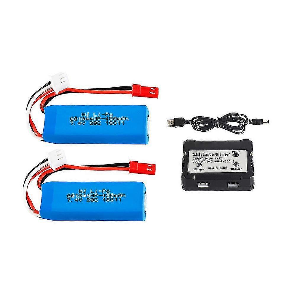 7.4v μπαταρία για Wltoys K969 K989 K999 P929 P939 RC μέρη αυτοκινήτων 601844 σύνολο μπαταριών και φορτιστών 7.4v 450mah 20c Lipo