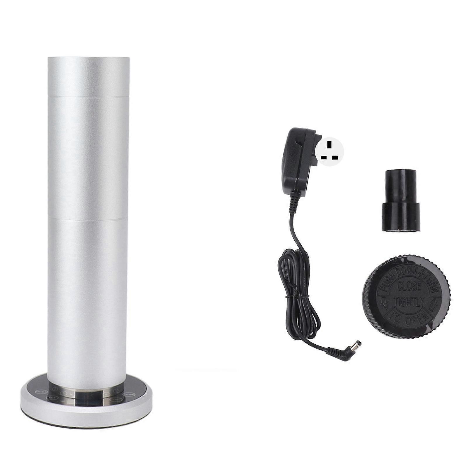 120ml Essential Oil Diffusers Cylinder Aromatherapy Oil Diffuser With Nebulizing Diffusion System For Home Spa Office 100?240V Silver UK Plug
