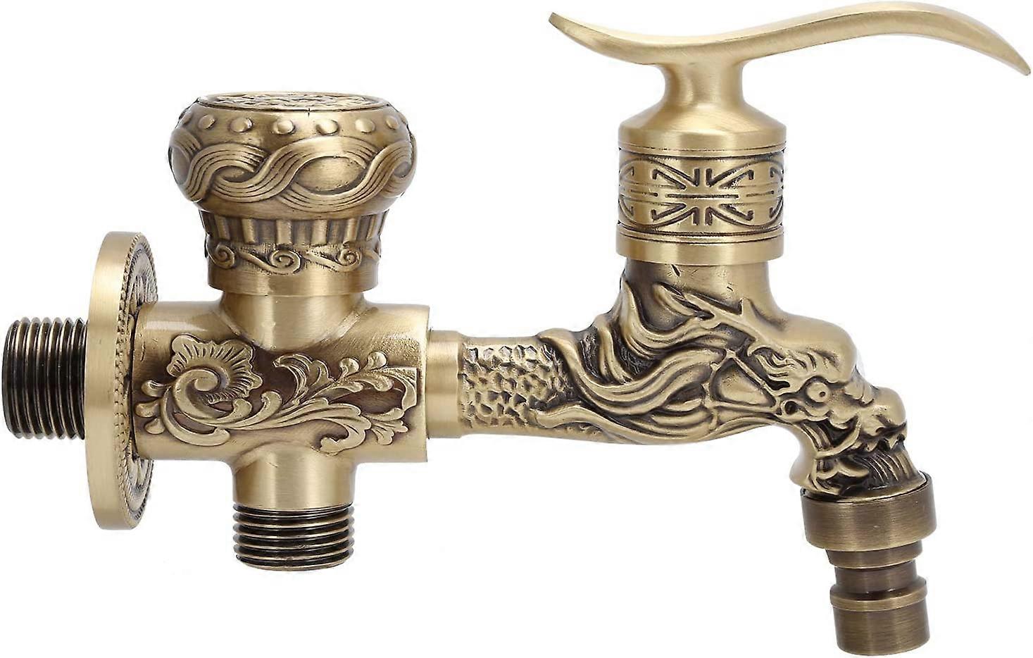Neues Produkt, Altmodischer Wasserhahn, Antiker Drachenform-Wasserhahn Messinggriff Wandmontierter Gartenhahn für den Außenbereich Ho