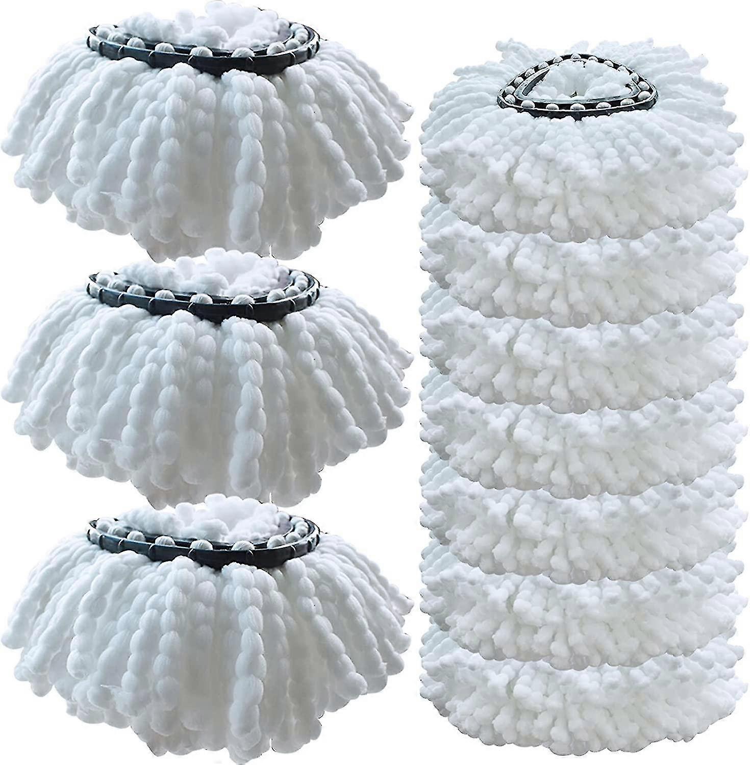 10 Pack Spin Mop Replacement Heads , for Easy House Cleaning Floor Mopping