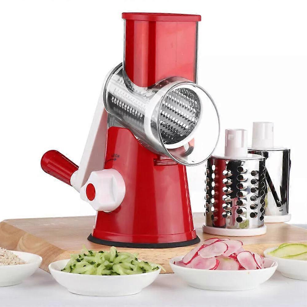Multi-function Drum Rotary Grater Manual Coleslaw Slicer Cheese Vegetable Cutter