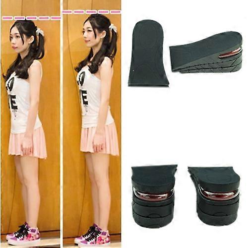3-Layer 6CM Height Increase Insole Shoes Air Cushion Invisible Lift Pads Heel MO