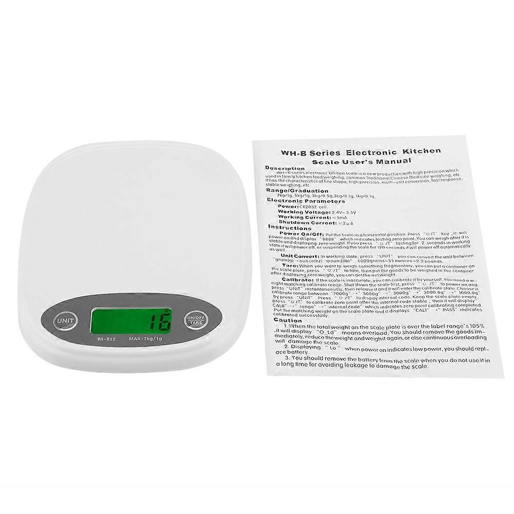 7kg Precise Digital Electronic Kitchen Scale Portable Weighing Balance for Baking Cooking
