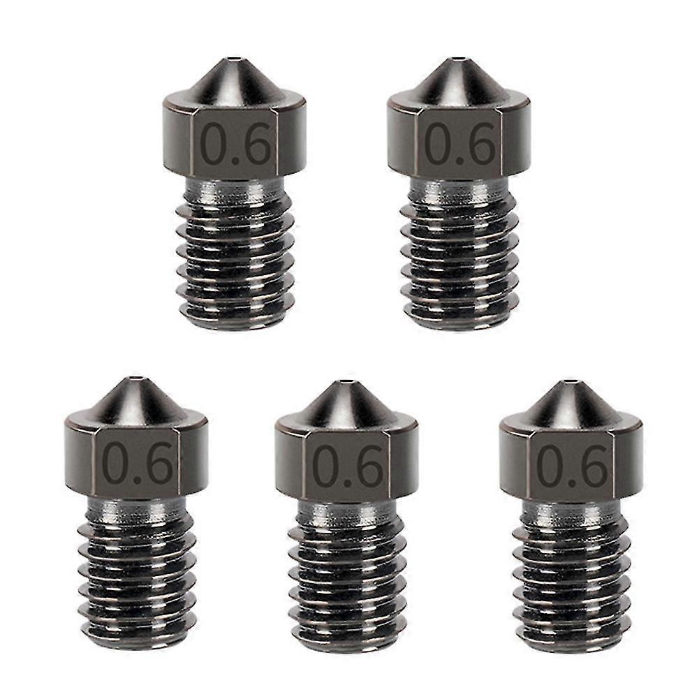 For Hardened Steel Nozzles V6 Nozzle For 1.75mm V6 Hotend Aero Extruder Prusa I3 Mk3 3d Printer 0.6mm 5pcs S202412272783