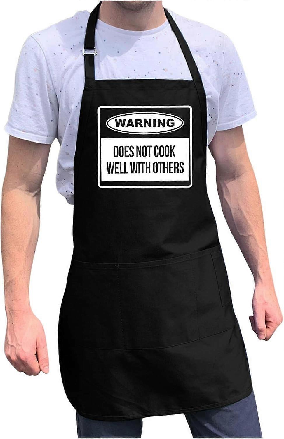 Warning Does Not Cook Well With Others Apron