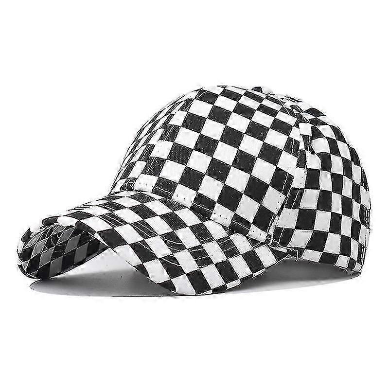 Cotton New Print Checkerboard Baseball Cap