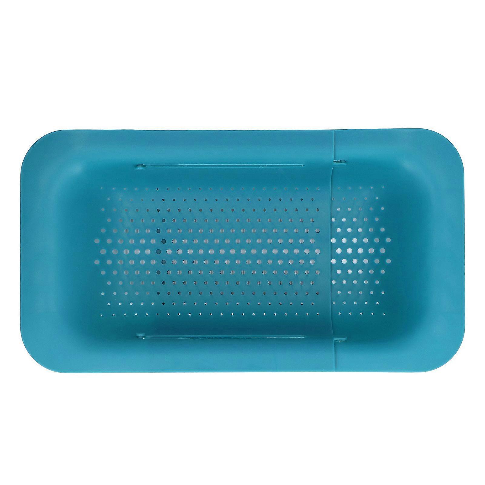 Strainer Basket Telescopic Design Anti Slip Rust Resistant Drain Colander Kitchen AccessoryGreen