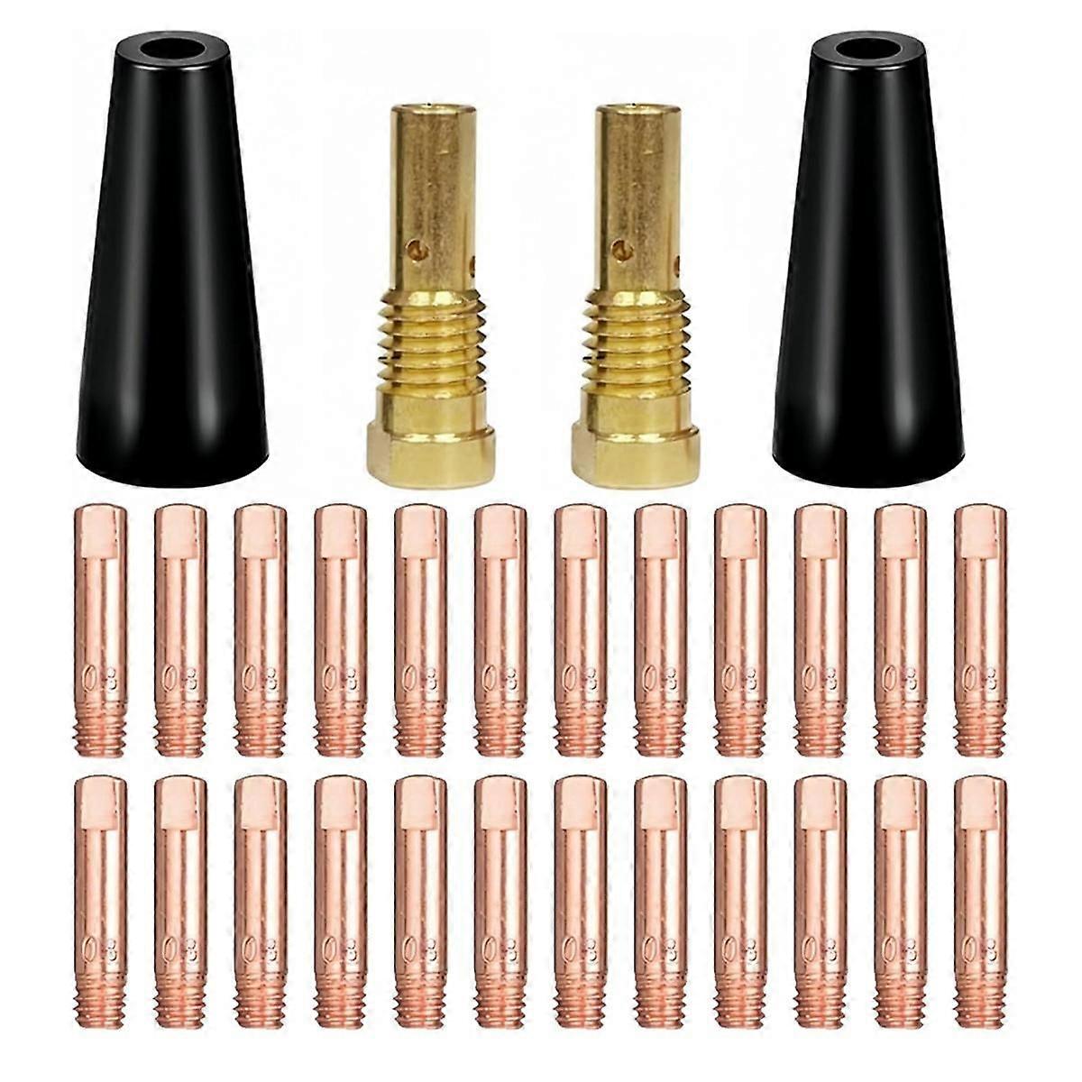 24PCS Flux Core Gasless Nozzles Welding- Accessory Kit,MIG Welding Accessories (0.030inch Accessory